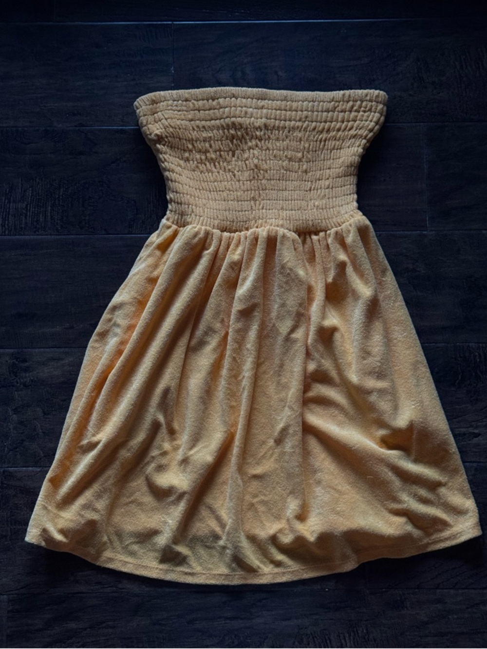 NWT Urban Renewal Strapless Terry Cloth Yellow Dress Size Medium